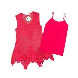 Women's EZ Clothing Mesh Tunic Top w/ undershirt, NWT, size large